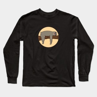 Sleepy Sloth on a branch Long Sleeve T-Shirt